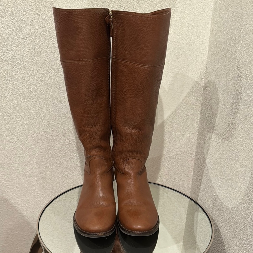 Brown Leather Knee-High Boots